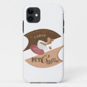 I Liebe Mein Kaffee Retro Java Case-Mate iPhone Hülle (Rückseite)