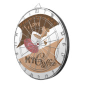 I Liebe Mein Kaffee Retro Java Dartscheibe (Vorderseite rechts)