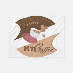 I Liebe Mein Kaffee Retro Java Fleecedecke