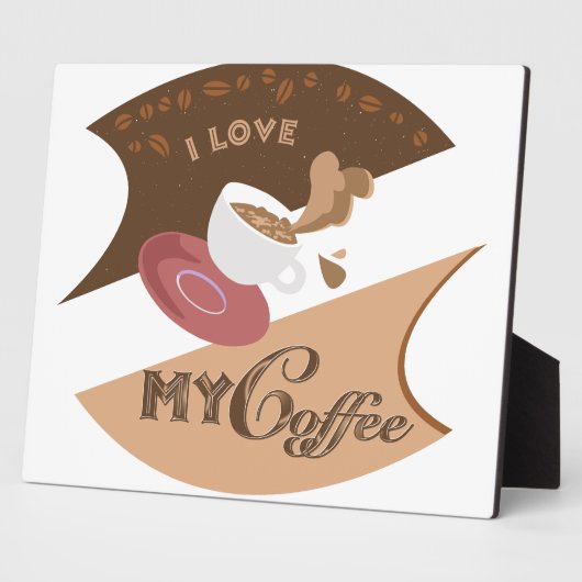I Liebe Mein Kaffee Retro Java Fotoplatte (Seite)
