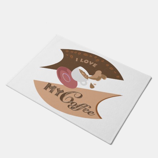 I Liebe Mein Kaffee Retro Java Fußmatte (Schrägansicht)