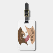 I Liebe Mein Kaffee Retro Java Gepäckanhänger (Vorderseite vertikal)