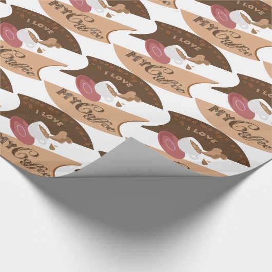 I Liebe Mein Kaffee Retro Java Geschenkpapier (Ecke)