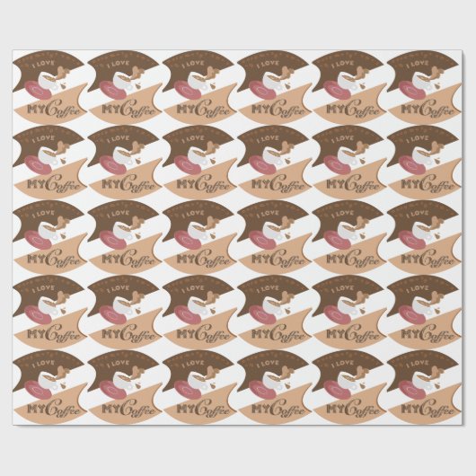 I Liebe Mein Kaffee Retro Java Geschenkpapier (Flach)