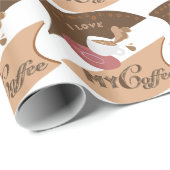 I Liebe Mein Kaffee Retro Java Geschenkpapier (Rolleneckpunkt)
