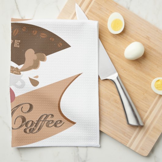 I Liebe Mein Kaffee Retro Java Geschirrtuch (Viertel Falte)