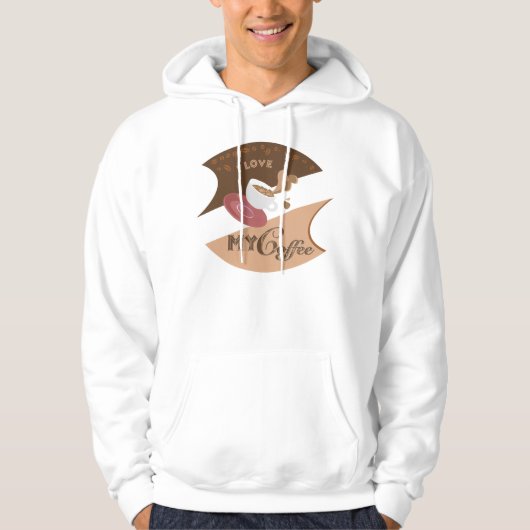 I Liebe Mein Kaffee Retro Java Hoodie (Vorderseite)