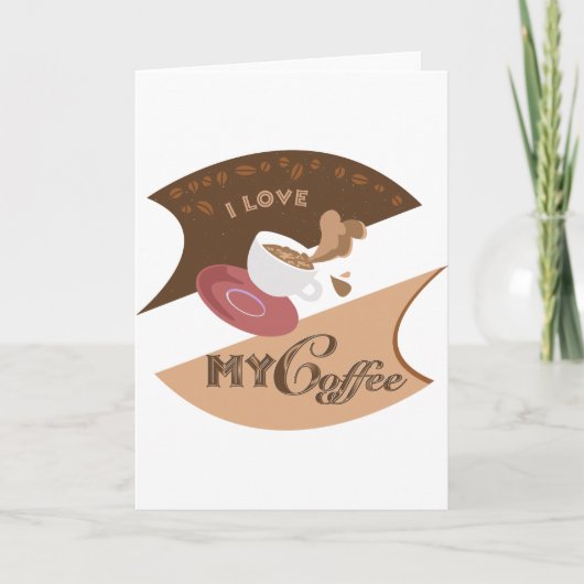 I Liebe Mein Kaffee Retro Java Karte (Vorderseite)