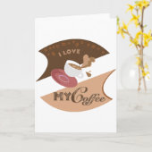 I Liebe Mein Kaffee Retro Java Karte (Gelbe Blume)