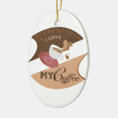I Liebe Mein Kaffee Retro Java Keramik Ornament (Links)