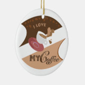 I Liebe Mein Kaffee Retro Java Keramik Ornament (Rechts)