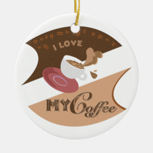 I Liebe Mein Kaffee Retro Java Keramik Ornament