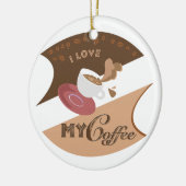 I Liebe Mein Kaffee Retro Java Keramik Ornament (Links)
