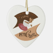 I Liebe Mein Kaffee Retro Java Keramikornament (Rechts)