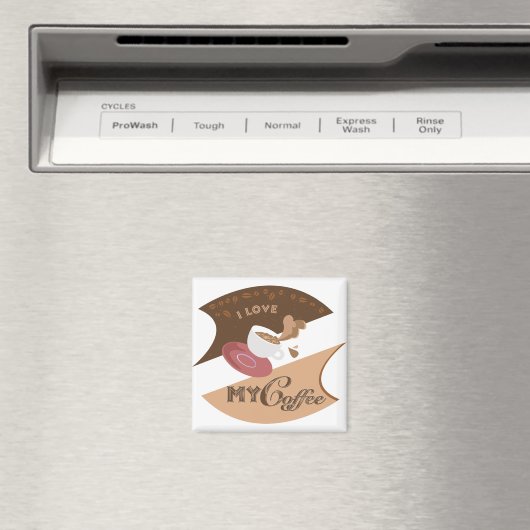 I Liebe Mein Kaffee Retro Java Magnet (In Situ (Geschirrspüler))