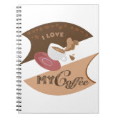 I Liebe Mein Kaffee Retro Java Notizblock (Vorderseite)