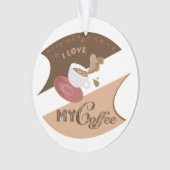 I Liebe Mein Kaffee Retro Java Ornament (Vorderseite)