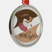 I Liebe Mein Kaffee Retro Java Ornament Aus Metall (Rechts)