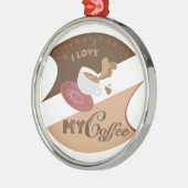 I Liebe Mein Kaffee Retro Java Ornament Aus Metall (Links)