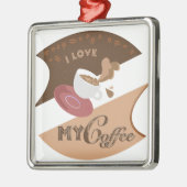 I Liebe Mein Kaffee Retro Java Ornament Aus Metall (Links)