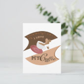 I Liebe Mein Kaffee Retro Java Postkarte (Stehend Vorderseite)