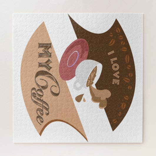 I Liebe Mein Kaffee Retro Java Puzzle (Horizontal)