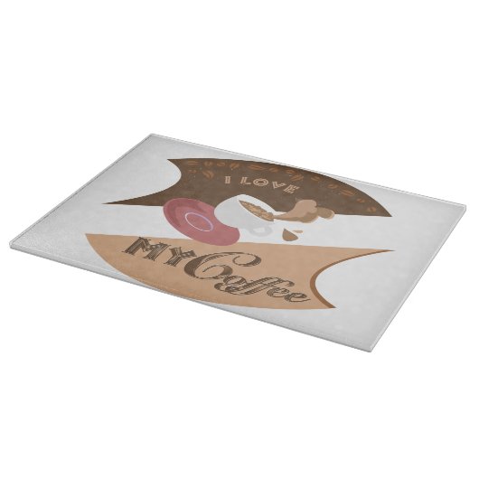 I Liebe Mein Kaffee Retro Java Schneidebrett (Ecke)