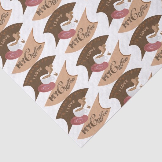 I Liebe Mein Kaffee Retro Java Seidenpapier (Ausschnitt)