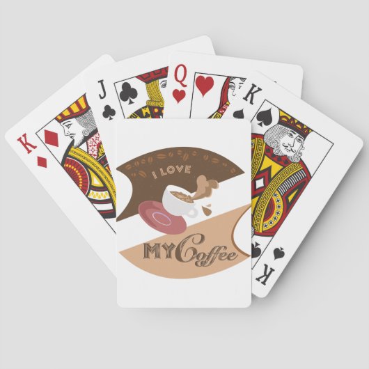 I Liebe Mein Kaffee Retro Java Spielkarten (Rückseite)