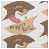 I Liebe Mein Kaffee Retro Java Stoff (Nahaufnahme)