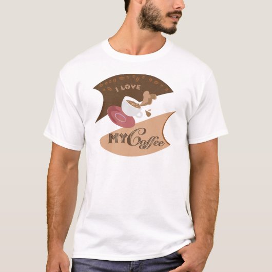 I Liebe Mein Kaffee Retro Java T-Shirt (Vorderseite)