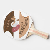 I Liebe Mein Kaffee Retro Java Tischtennis Schläger (Seitenansicht)