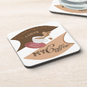 I Liebe Mein Kaffee Retro Java Untersetzer (Linke Seite)