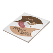 I Liebe mein Kaffee-Retro Restaurant-Java-Spritzen Fliese (Seite)