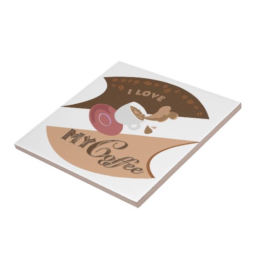 I Liebe mein Kaffee-Retro Restaurant-Java-Spritzen Fliese (Seite)