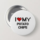 I Liebe mein Kartoffelchip-Digital-Entwurf Button (Vorne & Hinten)