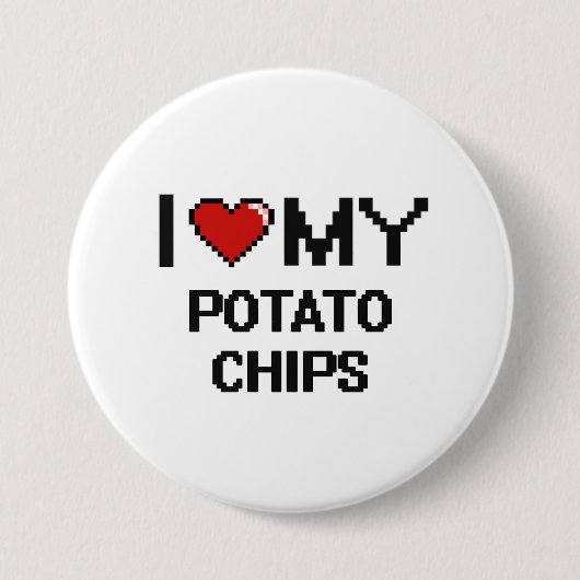 I Liebe mein Kartoffelchip-Digital-Entwurf Button (Vorderseite)