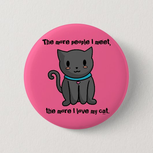I Liebe mein Katzen-Knopf Button (Vorderseite)