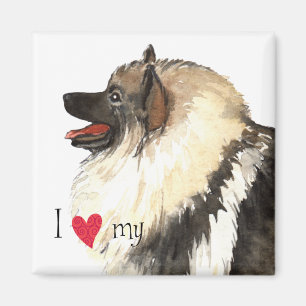 I Liebe mein Keeshond Magnet