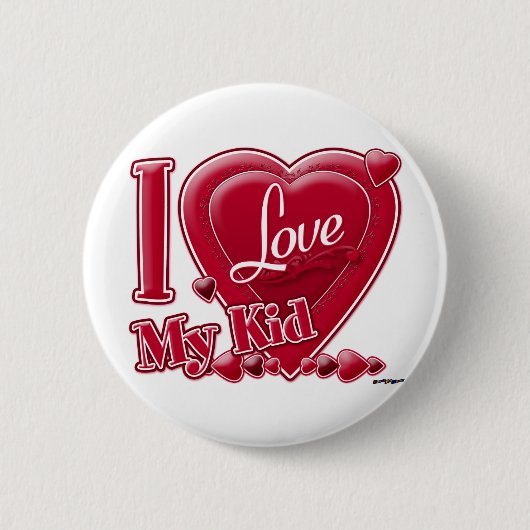 I Liebe Mein Kid rot - Herz Button (Vorderseite)