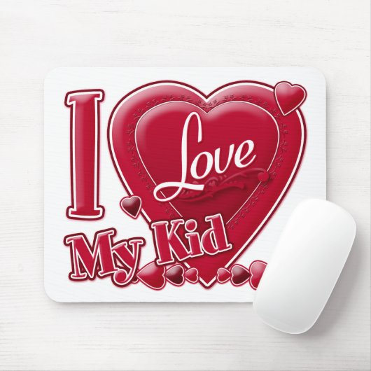 I Liebe Mein Kid rot - Herz Mousepad (Mit Mouse)