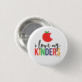 I Liebe mein Kinders - Apples kleiner Knopf Button (Vorne & Hinten)
