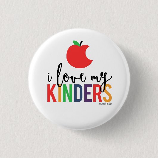 I Liebe mein Kinders - Apples kleiner Knopf Button (Vorderseite)