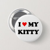 I Liebe mein Kitty Button (Vorne & Hinten)