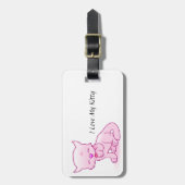 I Liebe mein Kitty-Gepäck-Umbau mit ledernem Bügel Gepäckanhänger (Vorderseite vertikal)