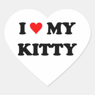 I Liebe mein Kitty Herz-Aufkleber