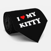 I Liebe mein Kitty Krawatte (Gerollt)