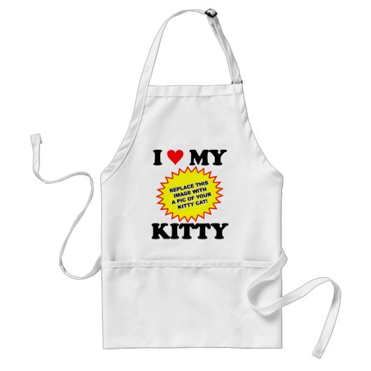 I Liebe mein Kitty KUNDENGERECHT Schürze (Vorne)