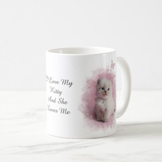 I Liebe mein Kitty und sie Lieben ich Kaffeetasse (VorderseiteRechts)