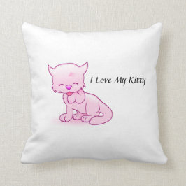 I Liebe mein Kittythrow-Kissen Kissen